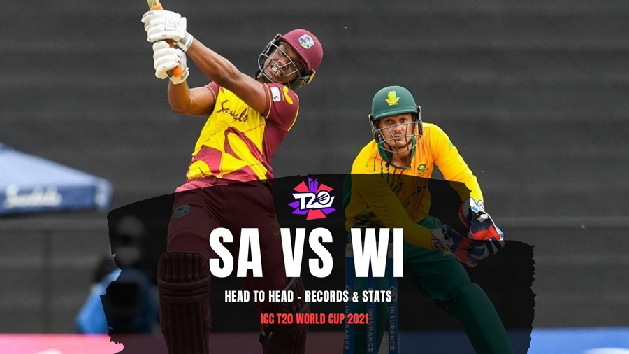 SA vs WI head to Head t20 World Cup 2021