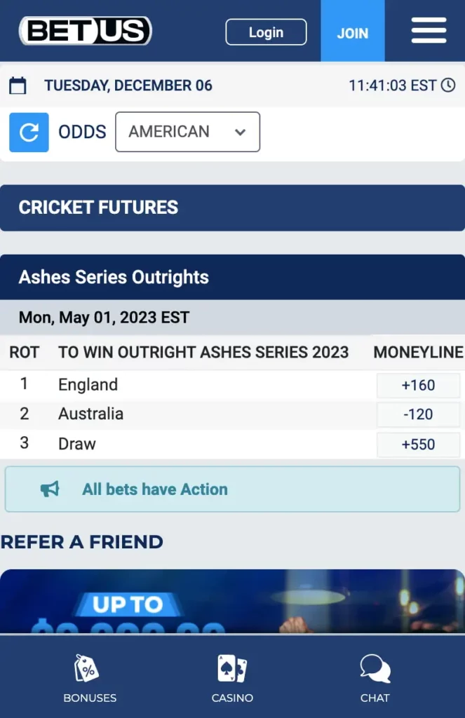 cricket betting app